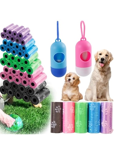 STAYOUNG 50PCS Drawstring Pet Poop Bags, 45 Rolls Dog Outdoor Poop Bags, Eco-friendly, Leak-proof, Waterproof, Durable and Sturdy