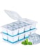 Large Ice Cube Moulds, 4.5cm Square Ice Cube Trays with Lids, Set of 2 Big Silicone Ice Cube Tray Food Grade &amp; BPA Free &amp; Easy-Release for Freezer Cocktail Whiskey Drinks