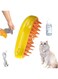 RedAeL Steamy Cat Brush - 3 In1 Cat Steam Brush,Cat Spray Massage Comb,Pet Hair Cleaner Brush,Rechargeable Cat Slicker Brush With Liquid Inlet,Eliminate Flying Hair And Tangled Hair (Yellow+Essence)