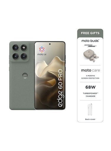 Motorola Edge 60 Pro 5G Dual SIM Pantone Shadow/Green 12GB+12GB RAM 512GB With free Moto Buds+, 68W Turbo Charger, And 6 Months Screen Protection - Middle East Version