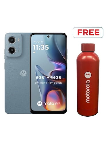 Motorola E15 4G Dual SIM Misty Blue 2GB RAM 64GB With Motorola Bottle - Middle East Version