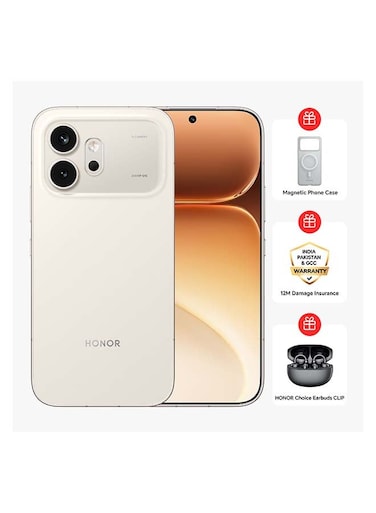 Honor 600 5G Dual SIM, 8GB RAM, 256GB, Golden White With Free Choice Clip + Magnetic Phone Case + 12M Damage Insurance - Middle East Version