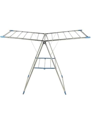 MOMENT Heavy Duty Clothes Drying Rack  140 CM Stainless Steel Drying Rack Clothing   Large Foldable Collapsible Laundry Drying Rack   Laundry Hanger Dryer Rack