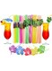KWSLIN 100 Pack Drinking Straws, Coconut Tree Drinking Straws and Flower Umbrella Straws, Tropical Luau Party Straws for Hawaiian Beach Birthday Pool Party Juice Milkshake Drink Decorations