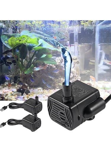 Azonee 2Pcs Mini Submersible Water Pump 3W USB DC3.5-9V Small Fountain Pump for Aquarium Fish Tank Fountain Hydroponics Water Feature Indoor Fountains Fish Tank Hydroponics Pond