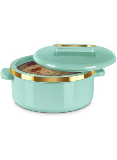 Milton Curve 2500 Inner Stainless Steel Casserole, 2.15 litres, Light Green   BPA Free   Food Grade   Easy to Carry   Easy to Store   Chapati   Roti   Curd Maker