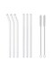 Glass Straw set, 6 Straws and 2 Straw Brushes