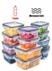 Airtight Meal Prep Container Set with Locking Lids, 12pcs Re-usable Plastic Food Storage Containers, Stackable Kitchen Organizer Boxes, BPA Free &amp; Microwave Freezer Dishwasher Safe 12pcs Set