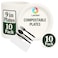 LAVISH Biodegradable -9 Inch Bagasse Plates with Plastic Cutlery   10-Pack Eco-Friendly Disposable Dinnerware Set for Hot &amp; Cold Food