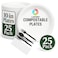 LAVISH Biodegradable 10-Inch Bagasse Plates with Plastic Cutlery   25-Pack Eco-Friendly Disposable Dinnerware Set for Hot &amp; Cold Food