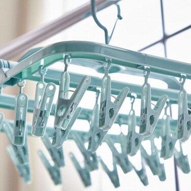 LAVISH 32-Peg Hanging Clothes Dryer &ndash; Space-Saving Laundry Hanger with Rotating Hook