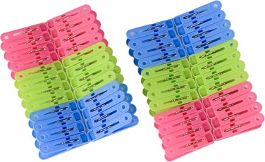 LAVISH Durable Polypropylene Plastic Pegs for Laundry, Clothing Pins, Clothes Drying, and Outdoor Use, 48 Pieces