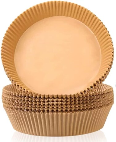 LAVISH 50 Pcs Air Fryer 7.9inch/20cm Liners &ndash; Non-Stick, Heat-Resistant Parchment Paper for Cooking, Baking &amp; Roasting