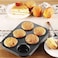 LAVISH 6 Slot Muffins Tray with 6 Pcs Paper Cake Cup Liners   Cupcake Cases   Round Shape Baking Cups   Reusable Silicone   for Handmade Soap, Biscuit Chocolate   Random Color