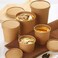 LAVISH 100 Pcs Soup Cups Paper Containers- [16Oz/460ml] Kraft Food Disposable Go To Bowls, Eco-Friendly Biodegradable Perfect For Party, Desert, Hot &amp; Cold Use