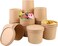 LAVISH 100 Pcs Soup Cups Paper Containers- [16Oz/460ml] Kraft Food Disposable Go To Bowls, Eco-Friendly Biodegradable Perfect For Party, Desert, Hot &amp; Cold Use