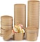 LAVISH 50 Pcs Soup Cups Paper Containers- [12Oz/350ml] Kraft Food Disposable Go To Bowls, Eco-Friendly Biodegradable Perfect For Party, Desert, Hot &amp; Cold Use