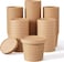 LAVISH 100 Pcs Soup Cups Paper Containers- [8 Oz/235ml] Kraft Food Disposable Go To Bowls, Eco-Friendly Biodegradable Perfect For Party, Desert, Hot &amp; Cold Use