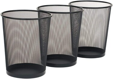 LAVISH 3 Pcs Steel Round Mesh Wastebasket Recyling Bin,Rubbish Paper Trash Can Size- 29.5x24.5x34CM for Bathroom, Bedroom, Office