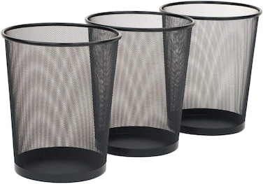 LAVISH 3 Pcs Steel Round Mesh Wastebasket Recyling Bin,Rubbish Paper Trash Can Size-26.5x22x28.5CMfor Bathroom, Bedroom, Office