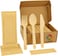 LAVISH [10 Pack] Biodegradable Wooden Cutlery Set with Napkin &ndash; Eco-Friendly &amp; Compostable Utensils &ndash; Disposable Knife, Fork, Spoon, and Napkin for Weddings, Parties &amp; Picnics