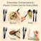 LAVISH 10-Pack Disposable Black Cutlery Set with Napkin &ndash; Individually Wrapped Fork Spoon Knife Combo for Travel, Camping, Events, Takeaway &amp; Parties