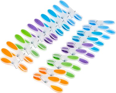 LAVISH Soft Pegs Clothespin, Soft Grip, Weather Resistant- Multiple Colours