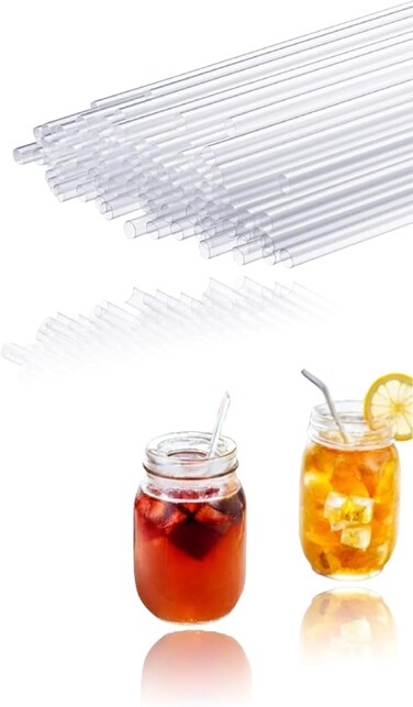 LAVISH Premium Clear Plastic [50 Pcs] Individually Wrapped  Straws &ndash; 24CM, 8MM, BPA-Free, Ideal for Hot &amp; Cold Drinks, Restaurants &amp; Special Events