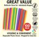 LAVISH 100 Multicolor Smoothie Straws   Jumbo 12mm Wide, 21cm Long   Individually Wrapped, BPA-Free   Thick Disposable Boba Straws for Milkshakes, Juice, Bubble Tea, Slushies
