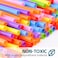 LAVISH  Colorful [100Pcs] Lot Plastic Flexible Bendable Straw Drinking Straws Valentine'S Day Wedding Birthday Party Decoration Gift, One Size [ Multi Colors]