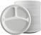LAVISH 25 Pcs White Plastic Plates - Reusable 3-Section 10" (26cm) Food Plates - Lightweight &amp; Multi-Purpose for Weddings, Parties, Camping, Catering &amp; Picnics