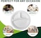LAVISH   25 Pcs White Sugarcane Biodegradable Plates   3-Section 10 Inch (25cm) Compostable Plates   Eco-Friendly Disposable Dinner Plates   Party, Wedding &amp; Catering Use