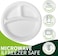LAVISH   25 Pcs White Sugarcane Biodegradable Plates   3-Section 10 Inch (25cm) Compostable Plates   Eco-Friendly Disposable Dinner Plates   Party, Wedding &amp; Catering Use
