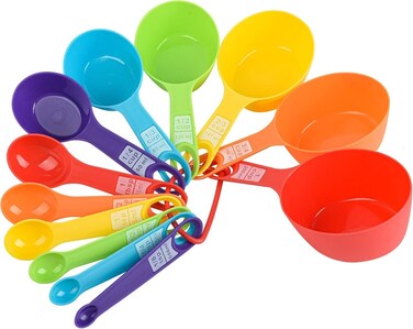 LAVISH 12-Piece Colorful Measuring Cups &amp; Spoons Set   Stackable &amp; Space-Saving   Easy Storage   Random Colors   Perfect for Baking &amp; Cooking