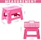LAVISH Folding Step Stool 9", Kids Step Stool, Heavy Duty Step Stools for Adults, Compact Foot Stools, Light-Weight Toddler Step Stool for Kitchen, Bathroom, Holds Up to 300 lbs (Pink)