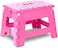 LAVISH Folding Step Stool 9", Kids Step Stool, Heavy Duty Step Stools for Adults, Compact Foot Stools, Light-Weight Toddler Step Stool for Kitchen, Bathroom, Holds Up to 300 lbs (Pink)