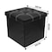LAVISH Storage Ottoman Storage Stool Multifunctional Sofa Storage Box Storage Box Foldable Sorting Box Brown (Color : Black Size : 38x38x38cm)