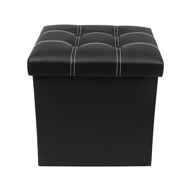 LAVISH Storage Ottoman Storage Stool Multifunctional Sofa Storage Box Storage Box Foldable Sorting Box Brown (Color : Black Size : 38x38x38cm)