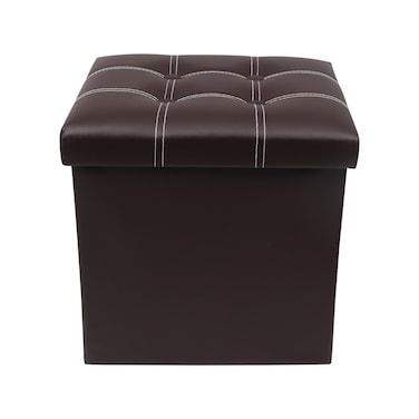 LAVISH Storage Ottoman Storage Stool Multifunctional Sofa Storage Box Storage Box Foldable Sorting Box Brown (Color : Brown Size : 38x38x38cm)