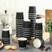 LAVISH 4oz Disposable Black Ripple Cups   25 Pcs Insulated Paper To Go Cups   Leak-Proof, Heat-Resistant for Hot/Cold Drinks, Travel, Office, Cafes
