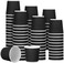 LAVISH 4oz Disposable Black Ripple Cups   25 Pcs Insulated Paper To Go Cups   Leak-Proof, Heat-Resistant for Hot/Cold Drinks, Travel, Office, Cafes
