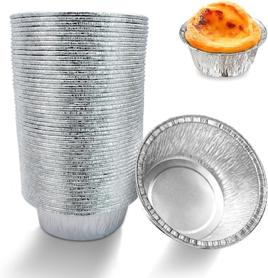 LAVISH Disposable Aluminium Foil Bowls, Baking Moulds Made of Aluminium, 8x8x4CM for Airlines, Hotels, Restaurants