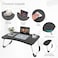LVISH Foldable Laptop Desk Black 60x40x28cm for Bed with iPad Slot &amp; Cup Holder &ndash; Adjustable Lap Tray, Non-Slip Legs, Portable Table for Work, Study &amp; Reading