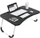 LVISH Foldable Laptop Desk Black 60x40x28cm for Bed with iPad Slot &amp; Cup Holder &ndash; Adjustable Lap Tray, Non-Slip Legs, Portable Table for Work, Study &amp; Reading