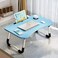 LVISH Foldable Laptop Desk Blue 60x40x28cm for Bed with iPad Slot &amp; Cup Holder &ndash; Adjustable Lap Tray, Non-Slip Legs, Portable Table for Work, Study &amp; Reading
