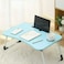 LVISH Foldable Laptop Desk Blue 60x40x28cm for Bed with iPad Slot &amp; Cup Holder &ndash; Adjustable Lap Tray, Non-Slip Legs, Portable Table for Work, Study &amp; Reading