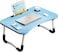 LVISH Foldable Laptop Desk Blue 60x40x28cm for Bed with iPad Slot &amp; Cup Holder &ndash; Adjustable Lap Tray, Non-Slip Legs, Portable Table for Work, Study &amp; Reading