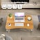 LVISH Foldable Laptop Desk Beige 60x40x28cm for Bed with iPad Slot &amp; Cup Holder &ndash; Adjustable Lap Tray, Non-Slip Legs, Portable Table for Work, Study &amp; Reading