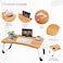 LVISH Foldable Laptop Desk Beige 60x40x28cm for Bed with iPad Slot &amp; Cup Holder &ndash; Adjustable Lap Tray, Non-Slip Legs, Portable Table for Work, Study &amp; Reading