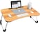 LVISH Foldable Laptop Desk Beige 60x40x28cm for Bed with iPad Slot &amp; Cup Holder &ndash; Adjustable Lap Tray, Non-Slip Legs, Portable Table for Work, Study &amp; Reading